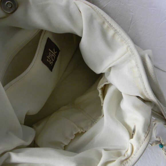 THE SAK CREAM PEBBLE LEATHER LARGE TOTE SHOULDER BAG - Picture 11 of 12